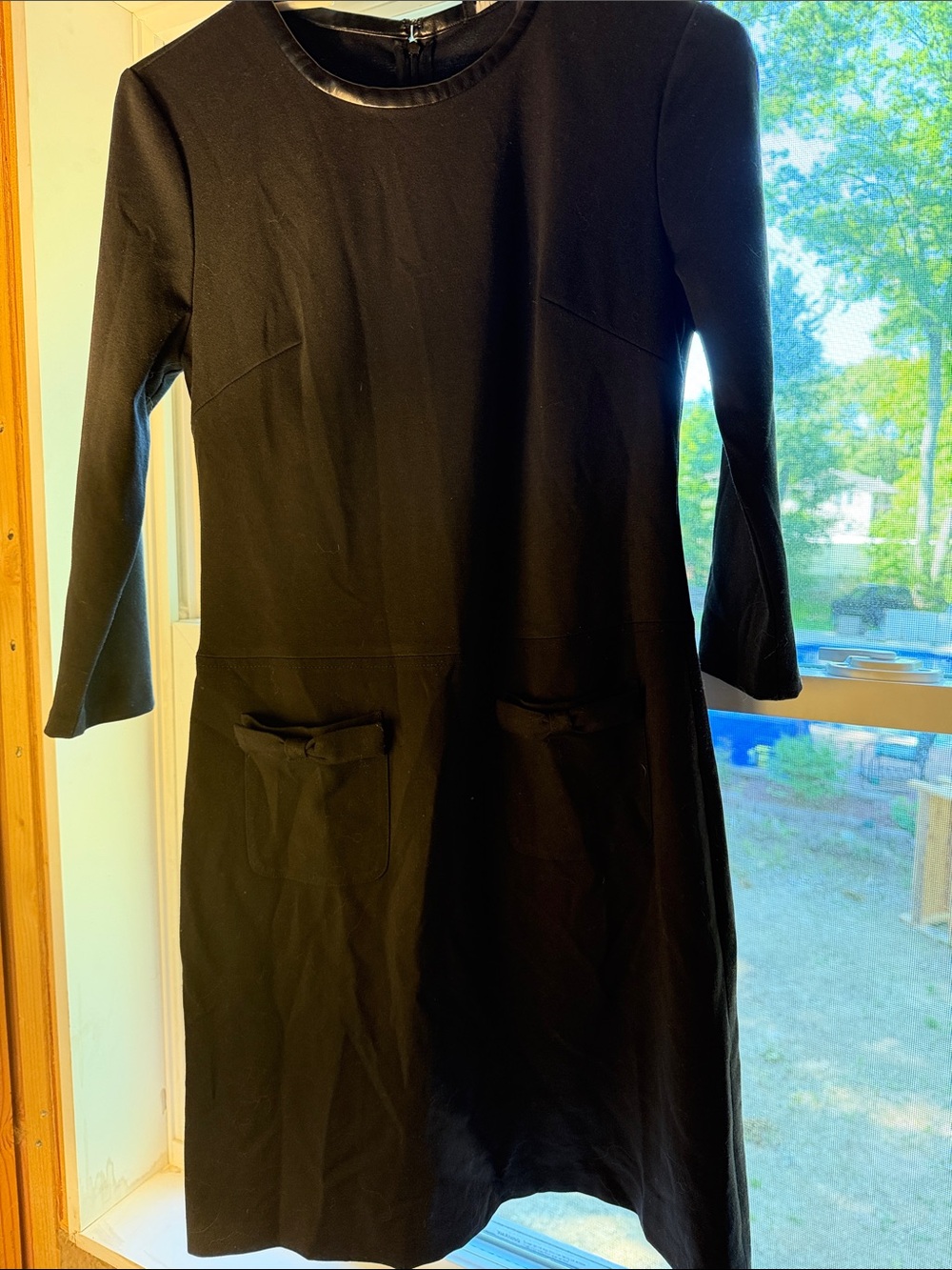 Karl Lagerfeld Paris Black 3/4 Sleeve Pocket Dress sz 4